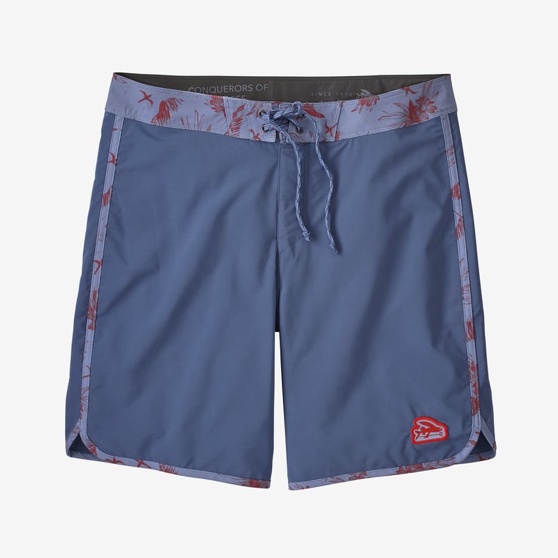 Patagonia Men's Hydropeak Scallop Boardshorts - 18" - Flying Fish Patch: Current Blue