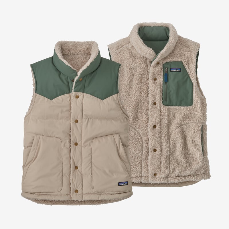Patagonia Men's Reversible Bivy Down Vest - Oar Tan