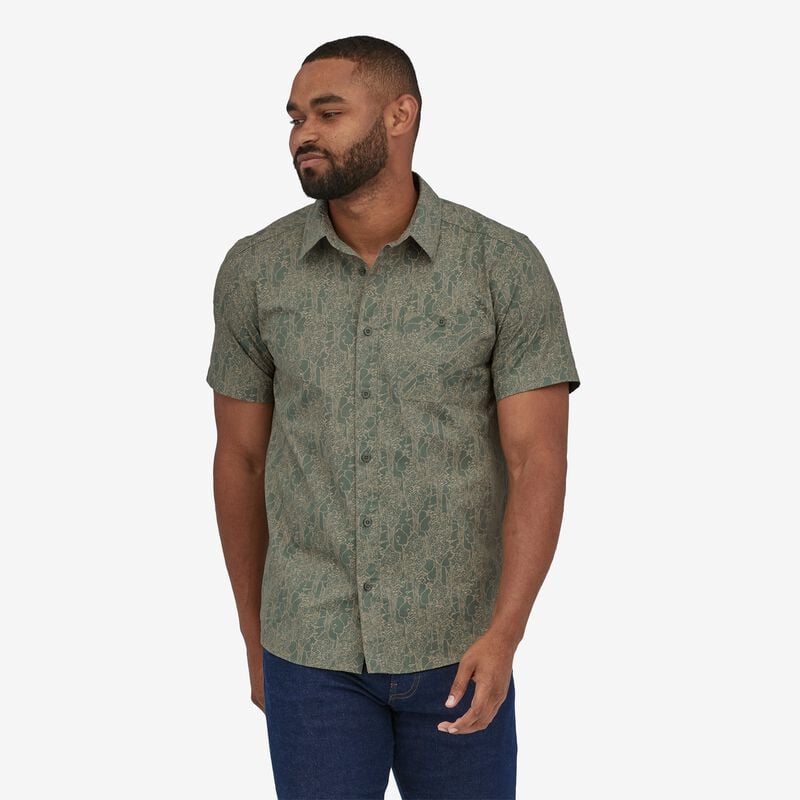 Patagonia Men's Go To Shirt - Mushroom Forest Batik: Sequoia Red