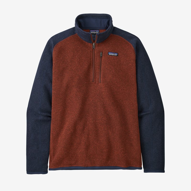 Patagonia Men's Better Sweater® 1/4-Zip Fleece - Barn Red w/New Navy