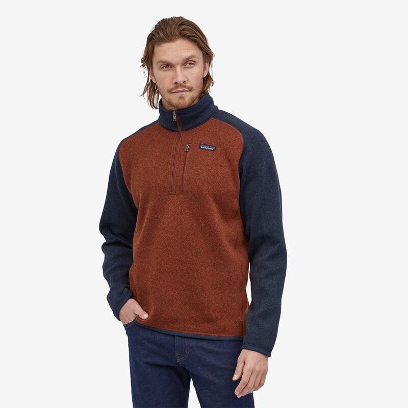 Patagonia Men's Better Sweater® 1/4-Zip Fleece - Barn Red w/New Navy