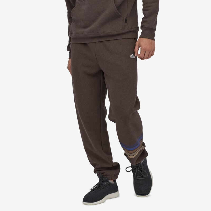 Patagonia Men's Line Logo Ridge Stripe Uprisal Sweatpants - Cone Brown