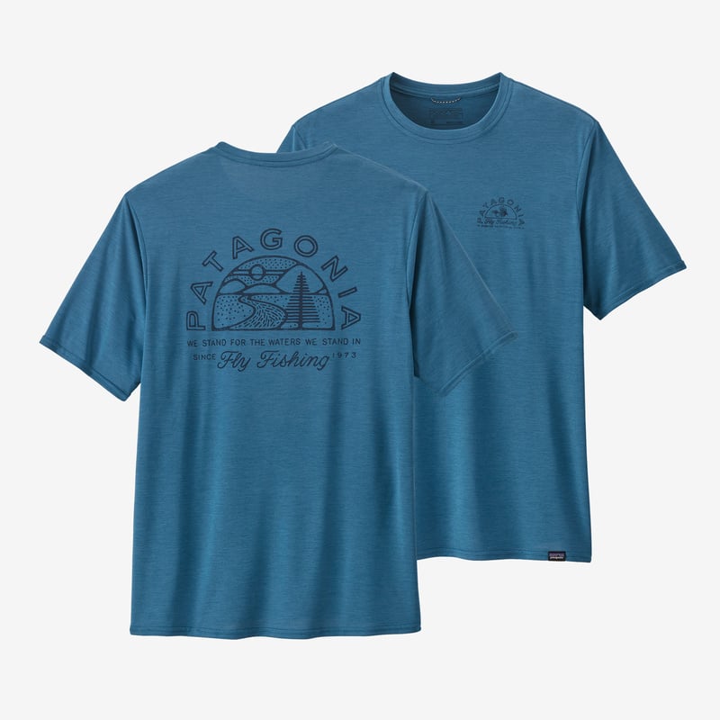 Patagonia Men's Capilene® Cool Daily Graphic Shirt - Hatch Hour: Wavy Blue X-Dye