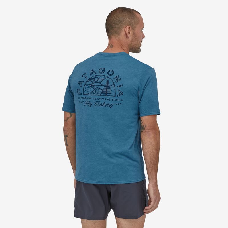 Patagonia Men's Capilene® Cool Daily Graphic Shirt - Hatch Hour: Wavy Blue X-Dye