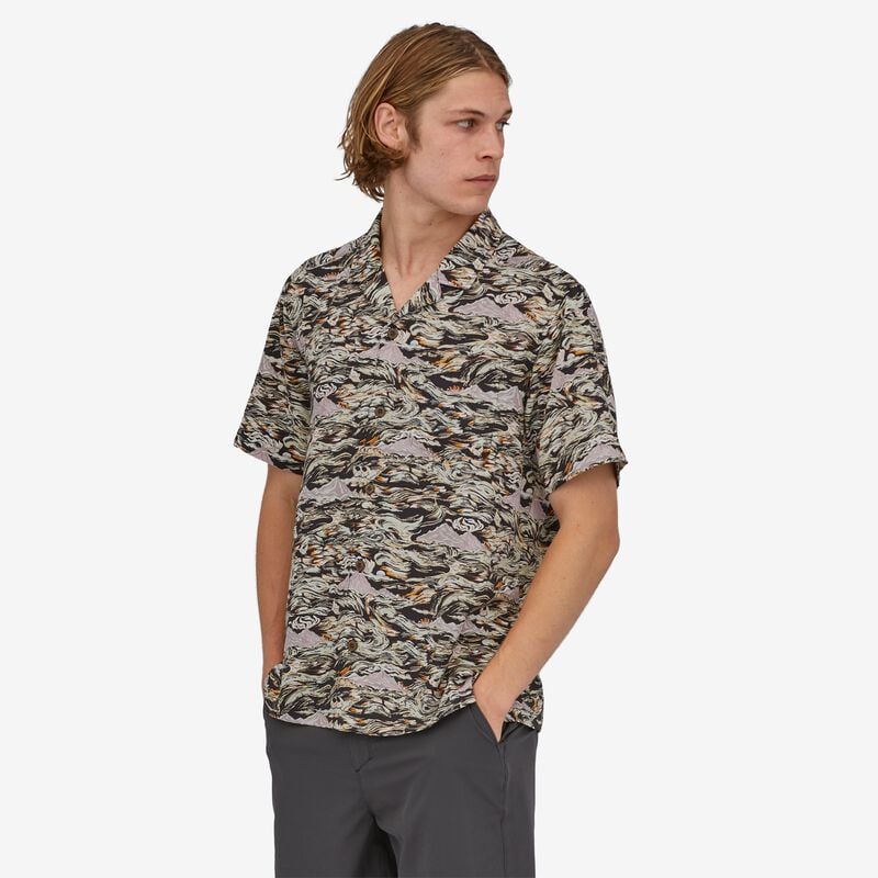 Patagonia Men's La'au Pataloha® Shirt - Island Currents: Ink Black