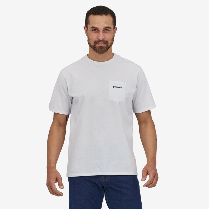 Patagonia Men's Line Logo Ridge Pocket Responsibili-Tee® - White