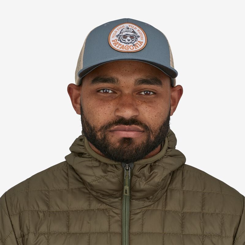 Patagonia Take a Stand Trucker Hat - Wild Grizz: Plume Grey