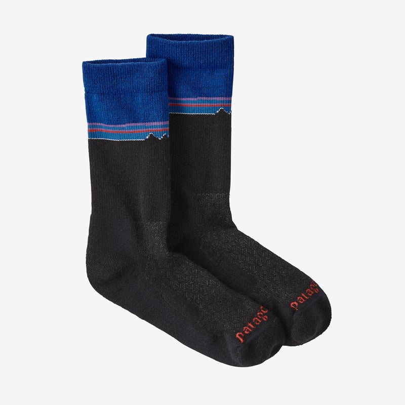 Patagonia Lightweight Merino Performance Crew Socks - Classic Fitz Roy: Viking Blue