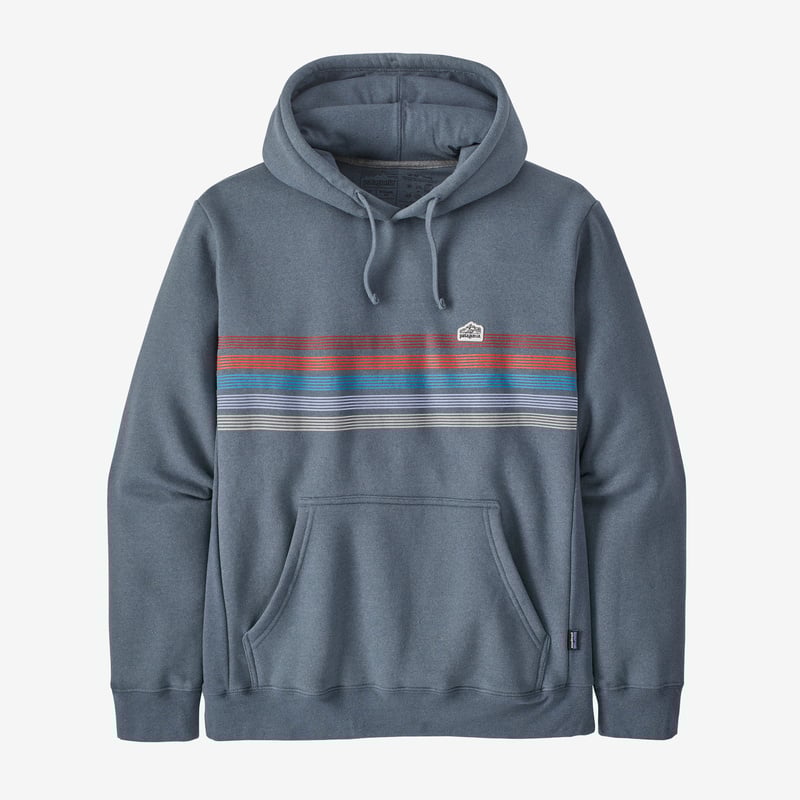 Patagonia Line Logo Ridge Stripe Uprisal Hoody - Plume Grey