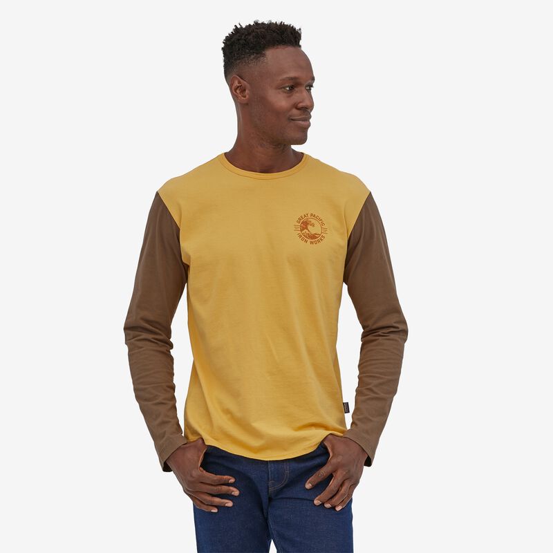 Patagonia Men's Long-Sleeved GPIW™ Crest Organic Baseball Tee - Surfboard Yellow