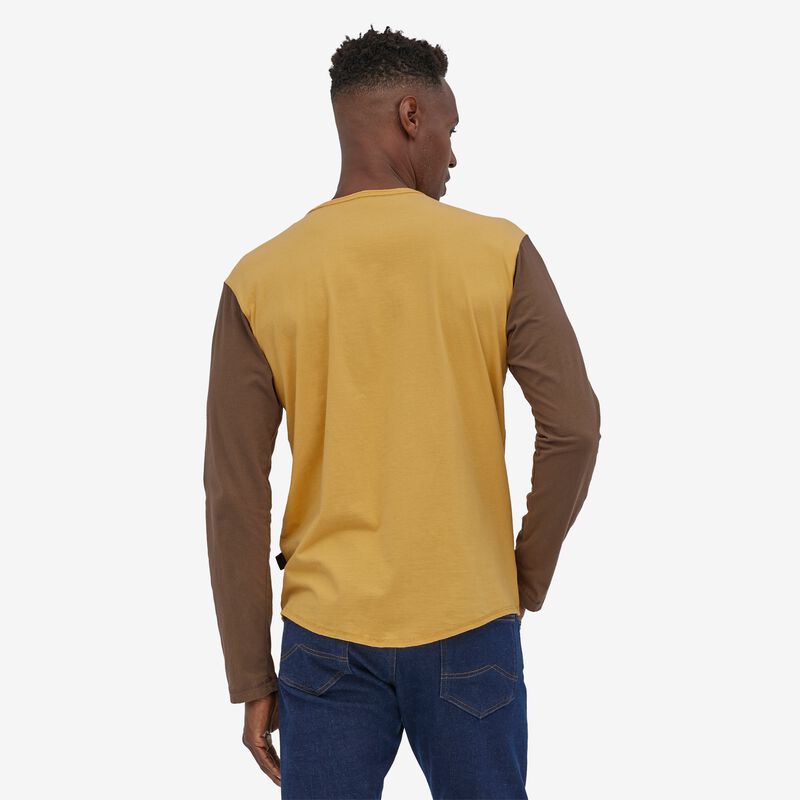 Patagonia Men's Long-Sleeved GPIW™ Crest Organic Baseball Tee - Surfboard Yellow