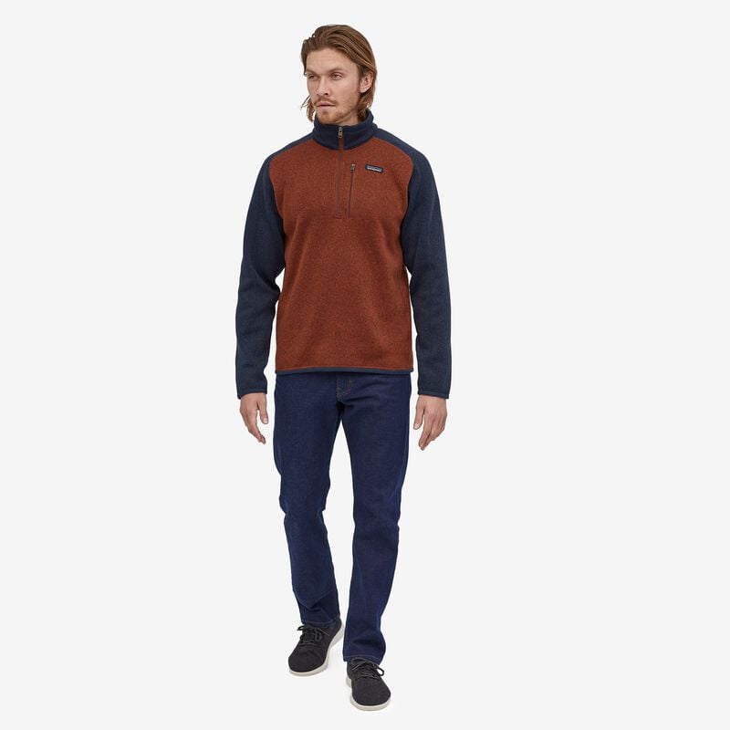 Patagonia Men's Better Sweater® 1/4-Zip Fleece - Barn Red w/New Navy