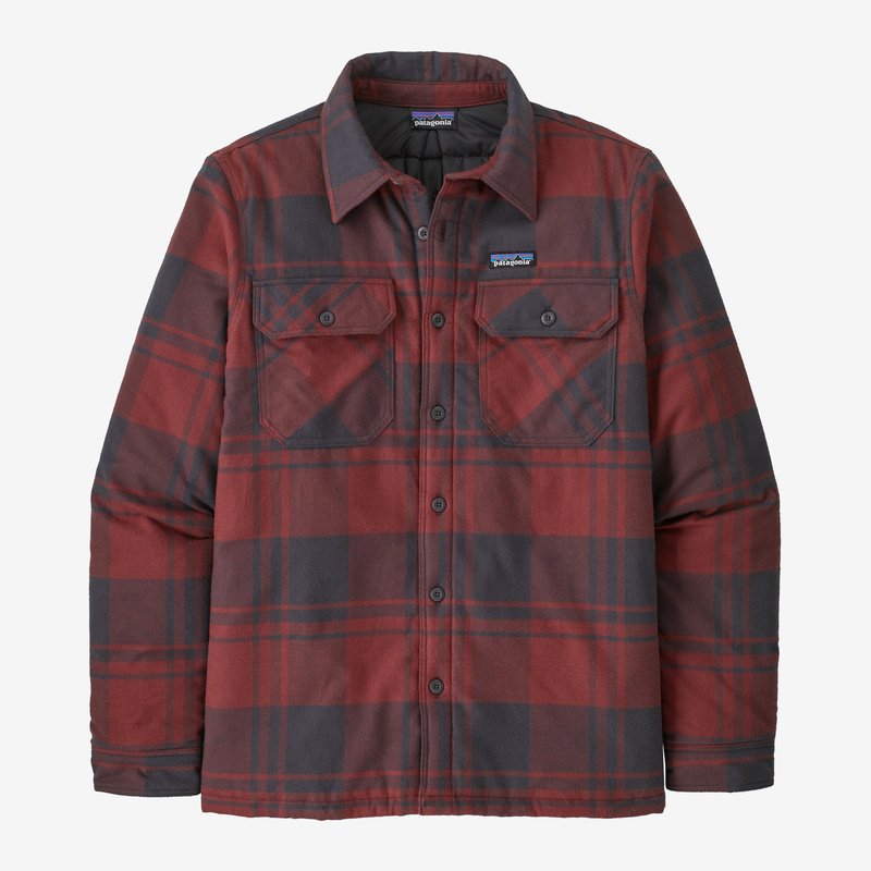 Patagonia Men's Insulated Organic Cotton Midweight Fjord Flannel Shirt - Live Oak: Sequoia Red