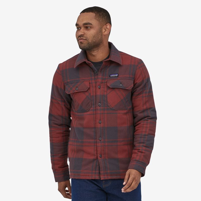 Patagonia Men's Insulated Organic Cotton Midweight Fjord Flannel Shirt - Live Oak: Sequoia Red