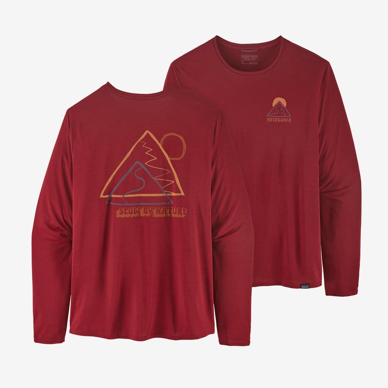 Patagonia Men's Long-Sleeved Capilene® Cool Daily Graphic Shirt - Slow Going: Wax Red X-Dye