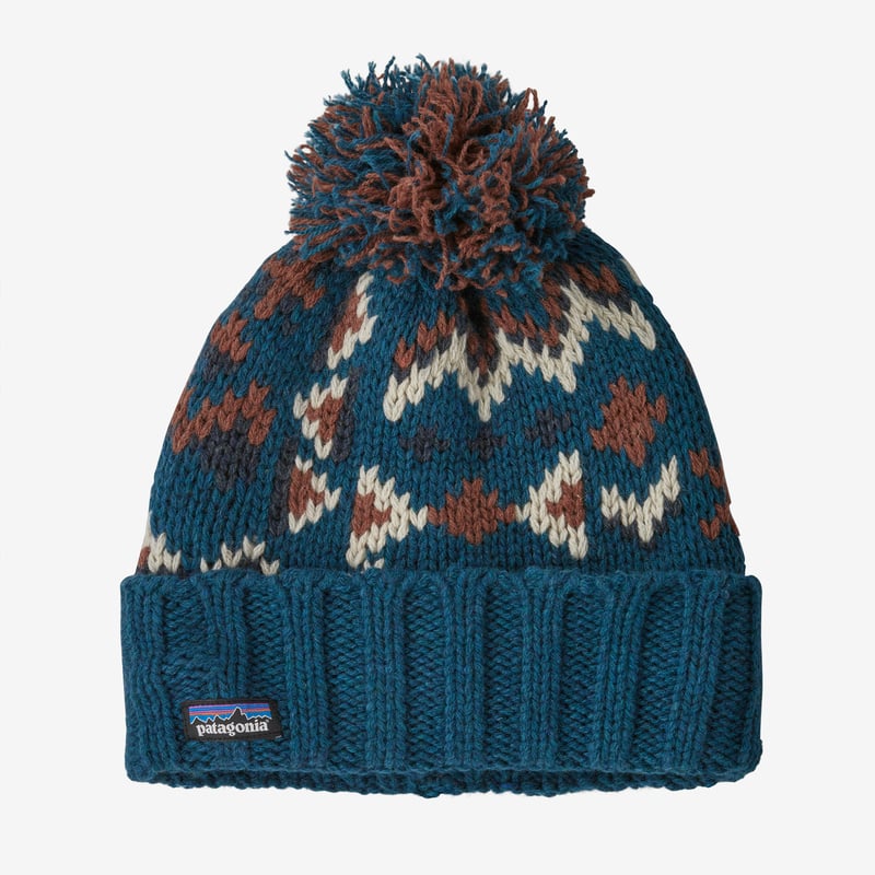 Patagonia Snowbelle Beanie - Wandering Woods Knit: Wavy Blue