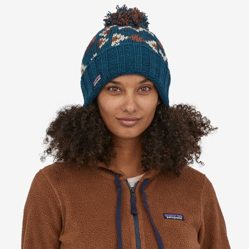 Patagonia Snowbelle Beanie - Wandering Woods Knit: Wavy Blue