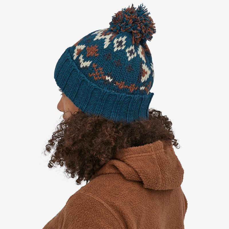 Patagonia Snowbelle Beanie - Wandering Woods Knit: Wavy Blue