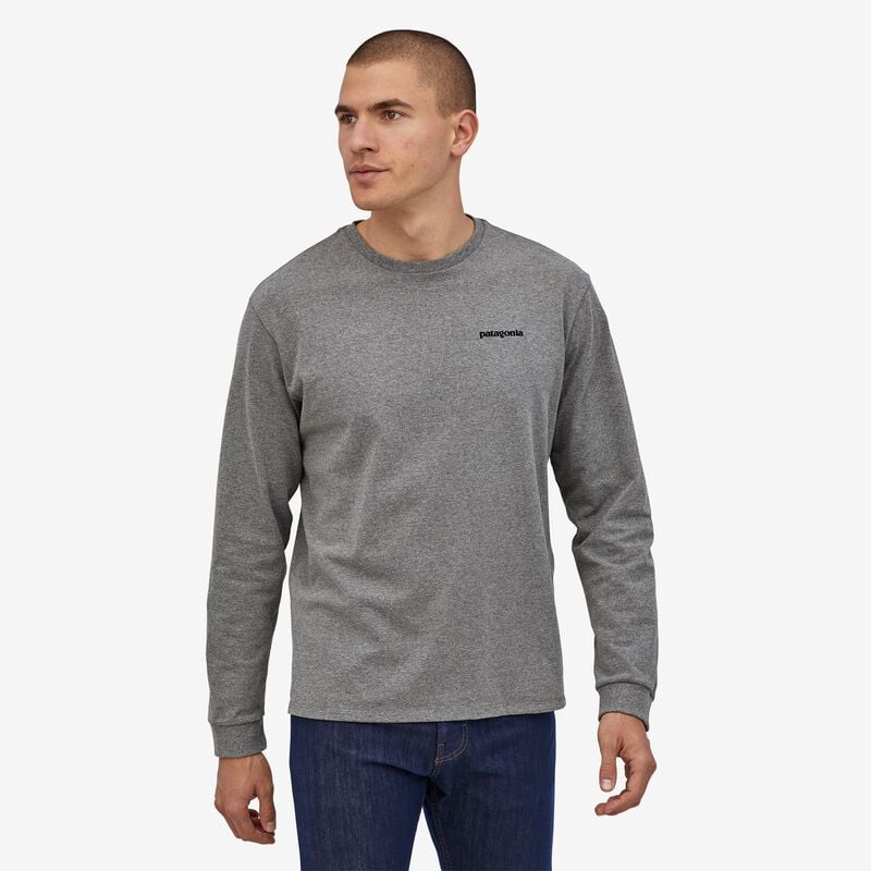 Patagonia Men's Long-Sleeved P-6 Logo Responsibili-Tee® - Gravel Heather