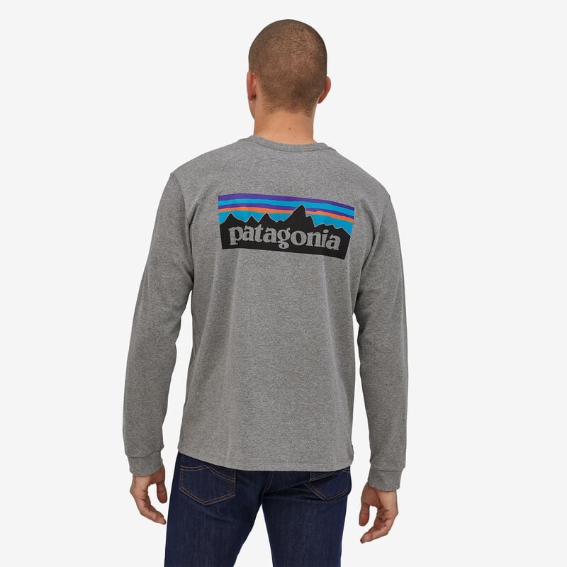 Patagonia Men's Long-Sleeved P-6 Logo Responsibili-Tee® - Gravel Heather