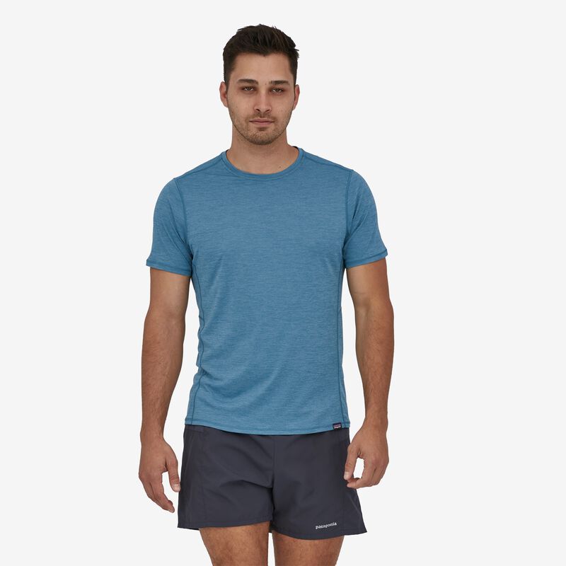 Patagonia Men's Capilene® Cool Lightweight Shirt - Wavy Blue - Light Wavy Blue X-Dye