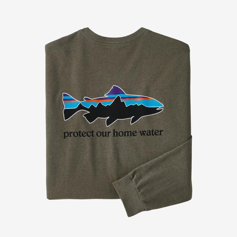 Patagonia Men's Long-Sleeved Home Water Trout Responsibili-Tee® - Garden Green