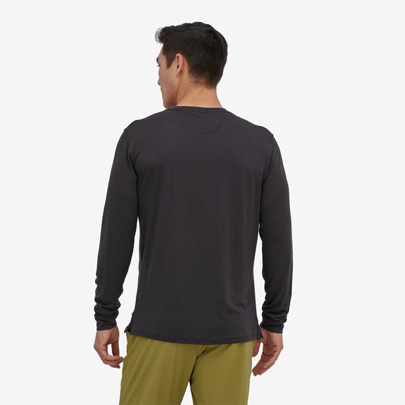 Patagonia Men's Long-Sleeved Capilene® Cool Merino Graphic Shirt - Heritage Header: Black
