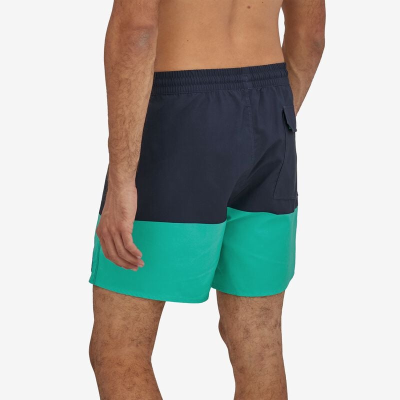 Patagonia Men's Hydropeak Volley Shorts - 16" - Defend our Oceans: Santa Cruz Block Tidepool Blue