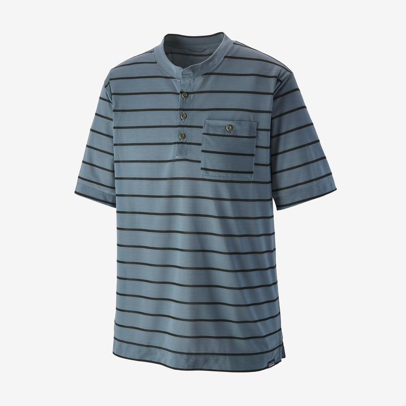 Patagonia Men's Capilene® Cool Trail Bike Henley - Furrow Stripe: Plume Grey