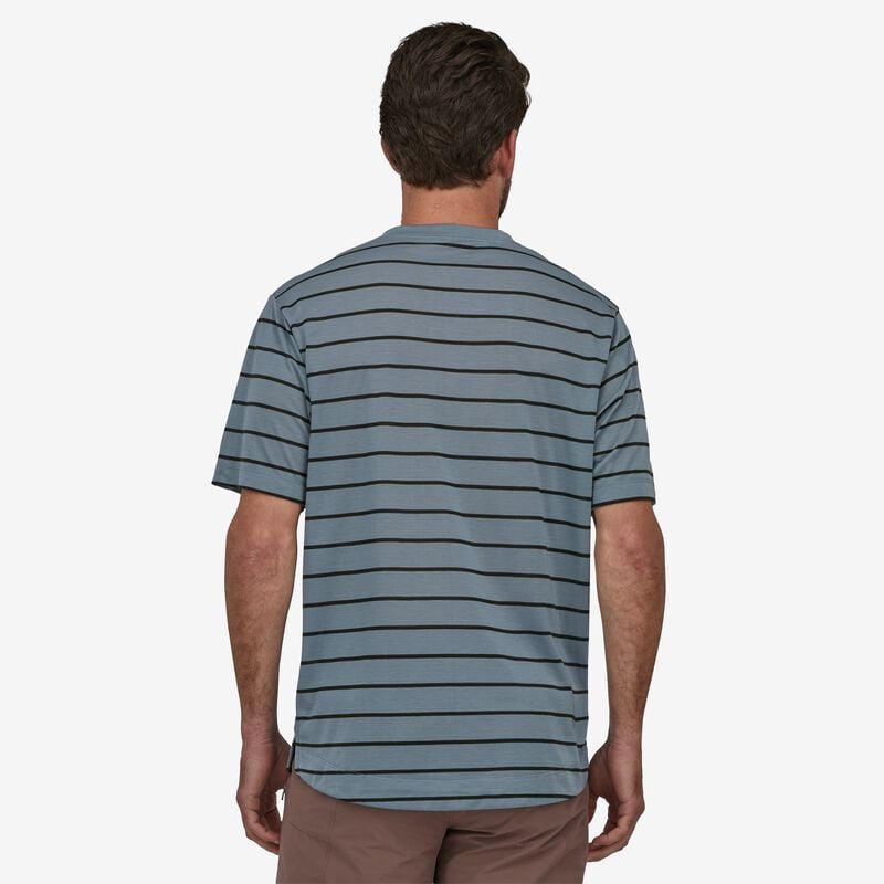 Patagonia Men's Capilene® Cool Trail Bike Henley - Furrow Stripe: Plume Grey