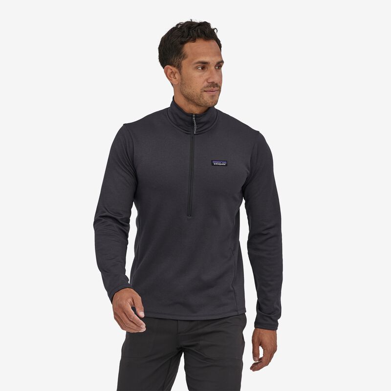 Patagonia Men's R1® Daily Zip-Neck - Ink Black - Black X-Dye