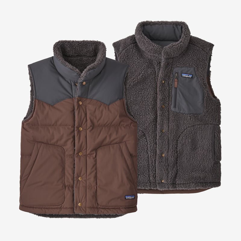 Patagonia Men's Reversible Bivy Down Vest - Cone Brown