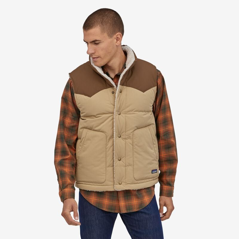 Patagonia Men's Reversible Bivy Down Vest - Cone Brown