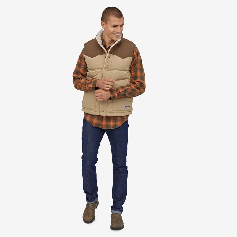 Patagonia Men's Reversible Bivy Down Vest - Cone Brown