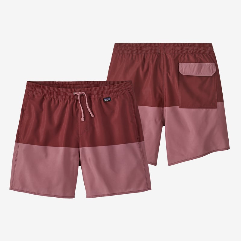 Patagonia Men's Hydropeak Volley Shorts - 16" - Santa Cruz Block: Sequoia Red