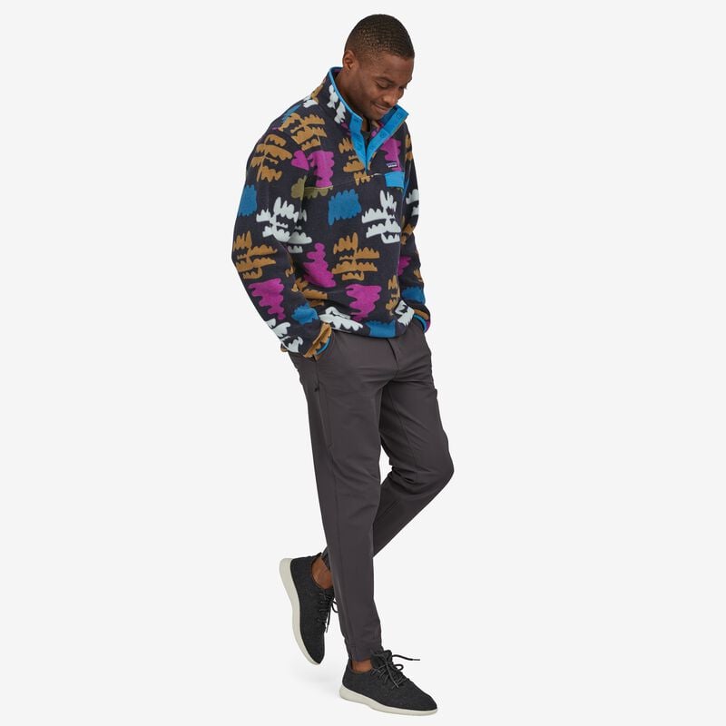 Patagonia Men's Lightweight Synchilla® Snap-T® Fleece Pullover - Fungiis Stripe: Pitch Blue