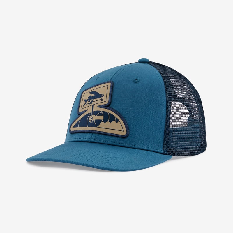 Patagonia Flying Fish LoPro Trucker Hat - Flying Fish Protest: Wavy Blue