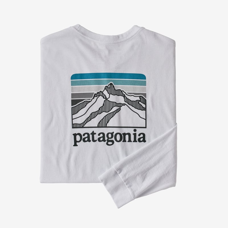 Patagonia Men's Long-Sleeved Line Logo Ridge Responsibili-Tee® - White