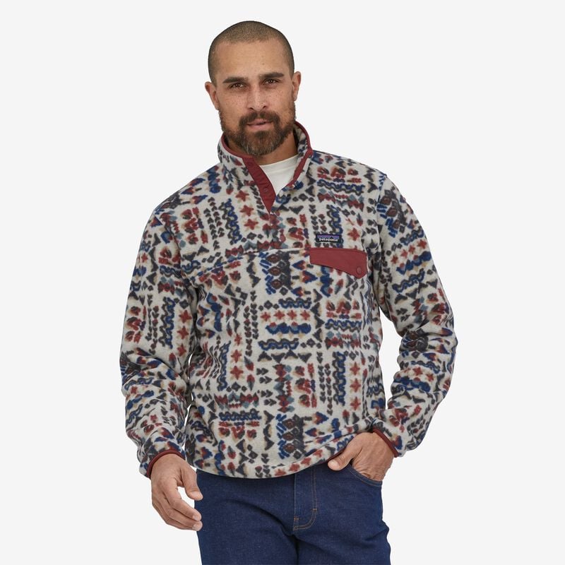 Patagonia Men's Lightweight Synchilla® Snap-T® Fleece Pullover - Wandering Woods: Pumice