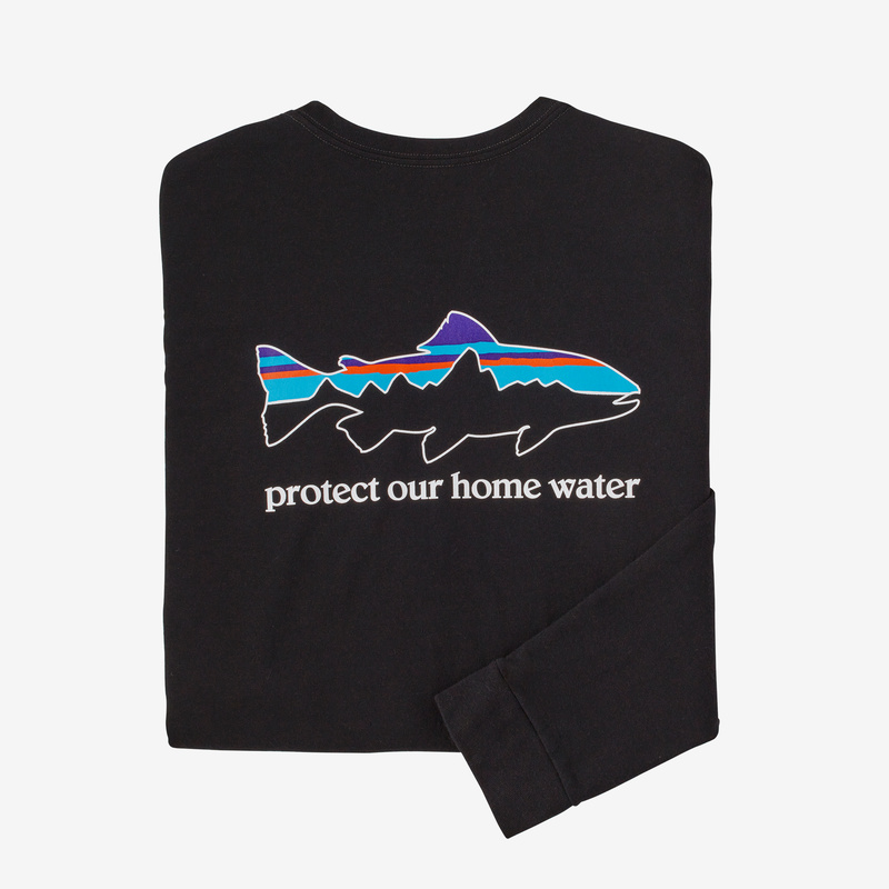 Patagonia Men's Long-Sleeved Home Water Trout Responsibili-Tee® - Black