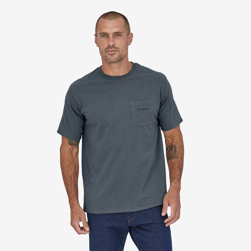 Patagonia Men's Line Logo Ridge Pocket Responsibili-Tee® - Plume Grey