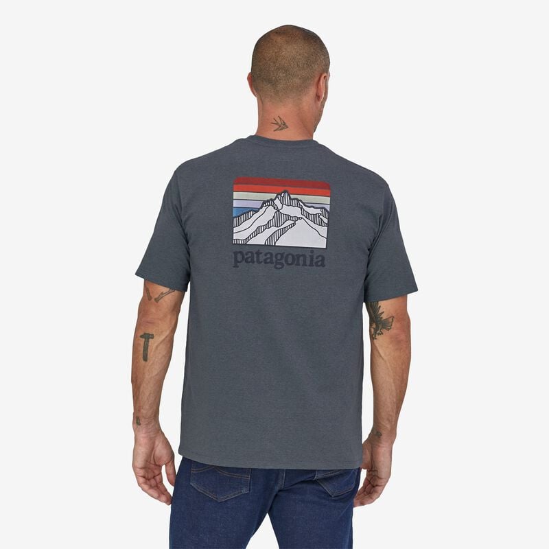 Patagonia Men's Line Logo Ridge Pocket Responsibili-Tee® - Plume Grey