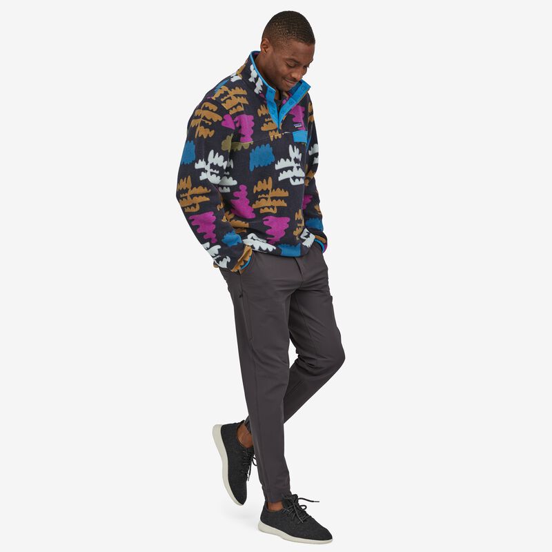 Patagonia Men's Lightweight Synchilla® Snap-T® Fleece Pullover - Fungiis Stripe: Pitch Blue