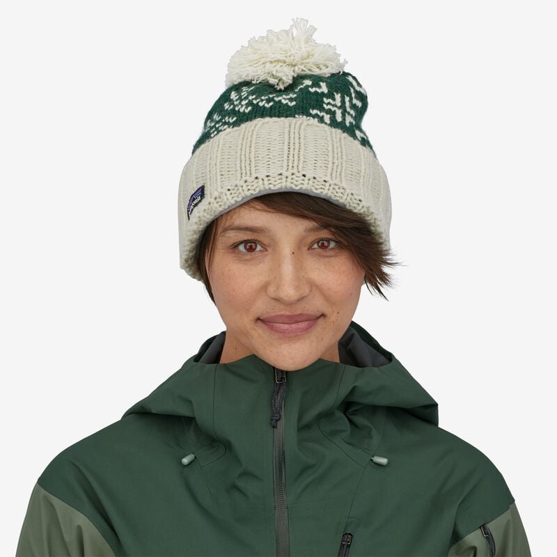 Patagonia Snowbelle Beanie - Evergreen Flakes: Pinyon Green
