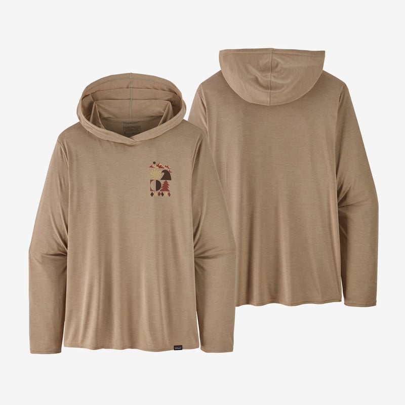Patagonia Men's Capilene® Cool Daily Graphic Hoody - Spirited Seasons: Oar Tan X-Dye