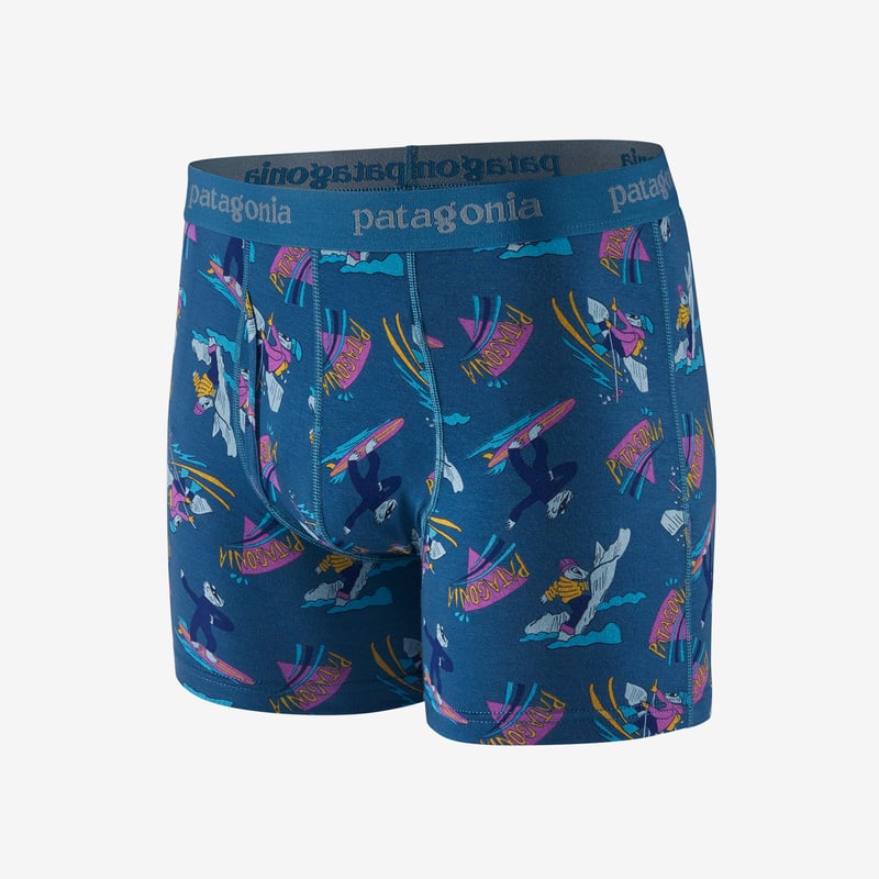 Patagonia Men's Essential Boxer Briefs - 3" - Mr. Badger: Wavy Blue