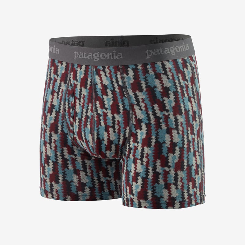Patagonia Men's Essential Boxer Briefs - 3" - Climbing Trees Ikat: Ink Black