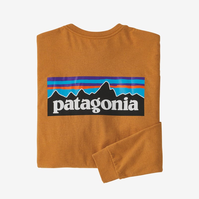 Patagonia Men's Long-Sleeved P-6 Logo Responsibili-Tee® - Cloudberry Orange