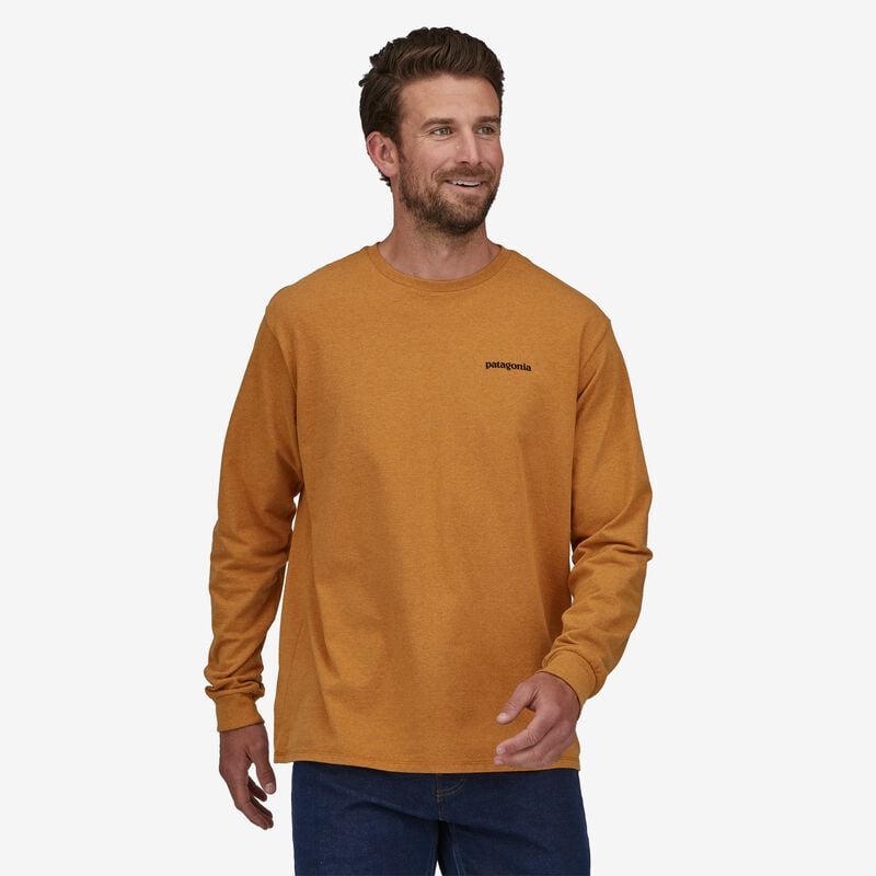 Patagonia Men's Long-Sleeved P-6 Logo Responsibili-Tee® - Cloudberry Orange