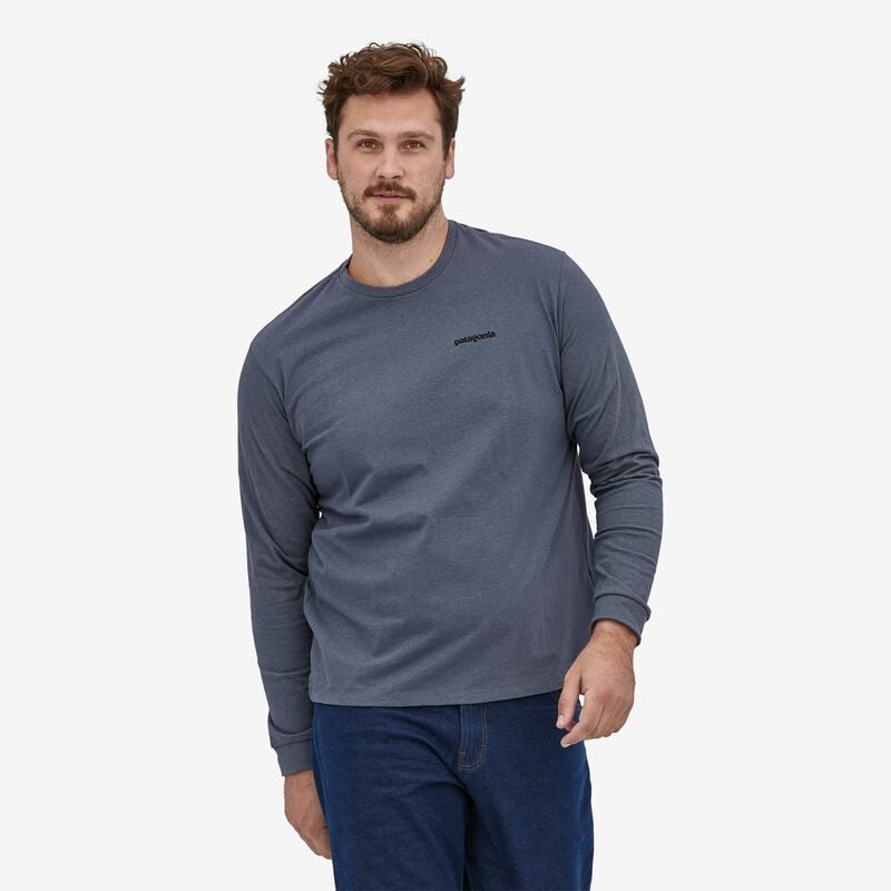 Patagonia Men's Long-Sleeved P-6 Logo Responsibili-Tee® - Cloudberry Orange